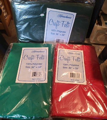 Vtg Herrschners Craft Felt Sheets 3 Packs Green Red Boards Teacher Home School