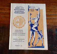 1959 QUEEN CITY COLLEGE BASKETBALL TOURNAMENT PROGRAM PITT MIKE DITKA WISCONSIN