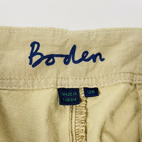 Boden Womens 12R Wide Leg Trouser Beige 100% Cotton Flat Front Pants - Imagen 3 de 5