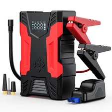Emergency Jump Starter with Air Compressor 3000A Safe for Trucks/SUVs -22°F