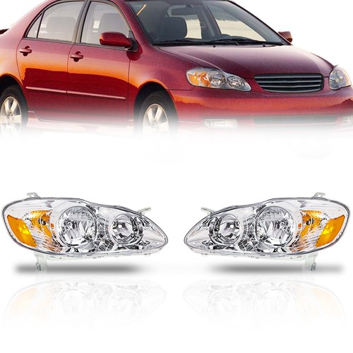 Headlights Assembly For Toyota Corolla 2001-2002 Headlamps Left+Right Halogen - Picture 12 of 12