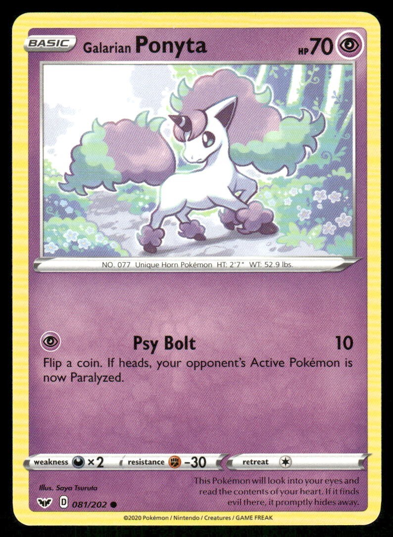 Galarian Ponyta 081/202 Sword & Shield Pokemon TCG trading card