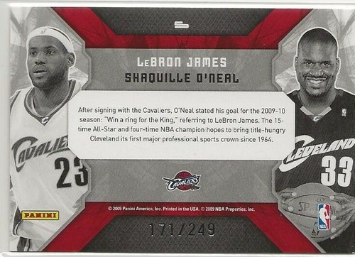 LeBRON James/Shaquille O'Neal 2009 #5 Elite Teamework #5 (Nuevo con equipamiento como nuevo) - Imagen 2 de 3