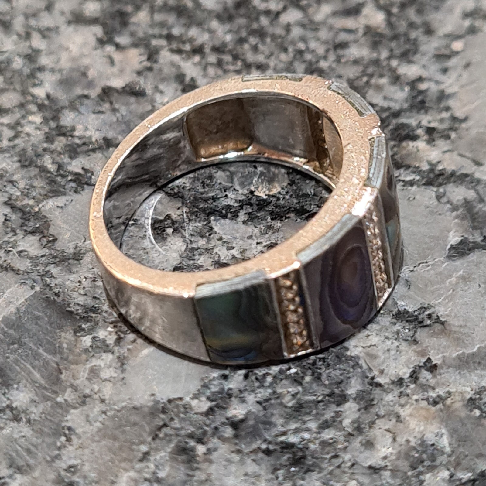 .925 silver ring having abalone rectangular decor… - image 2