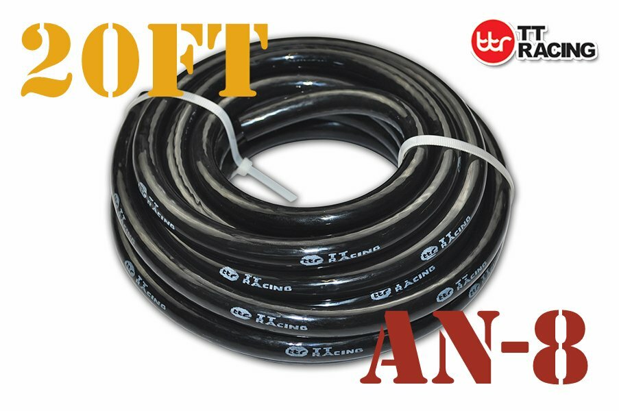 -6AN AN-6 AN6 Push Lock Fuel Hose Black 20FT / Push On Loc Fittings Kit ...