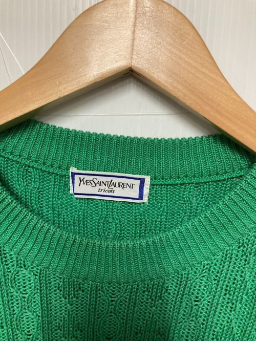 YVES SAINT LAURENT Crew collo cotone lavorato a maglia taglia M autentico da donna