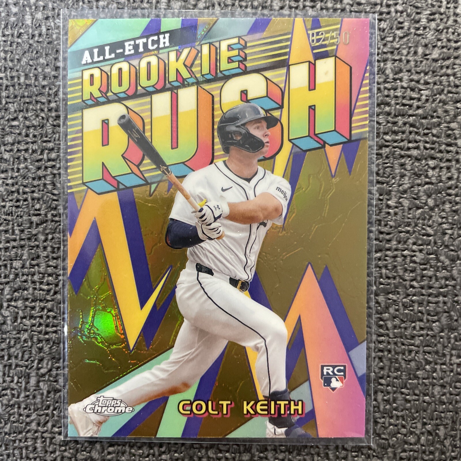 2024 Topps Chrome CAERU-5 All-Etch Rookie Rush Colt Keith Gold Refractor 2/50