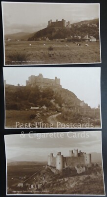 HARLECH CASTLE Sammlung 3 Stück alle abgebildet um 1924 RP von Richtern Nr.8751/9009/9013