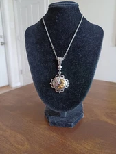 18 mm snap button necklace with a charm