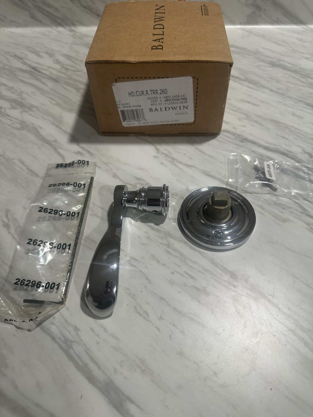 Baldwin HDCURRTRR260 Reserve Half Dummy Curve with Traditional Round Rose, Brigh