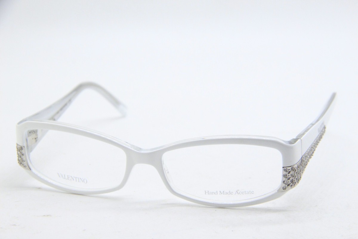 NEW VALENTINO VAL5657 FGX WHITE SILVER AUTHENTIC EYEGLASSES