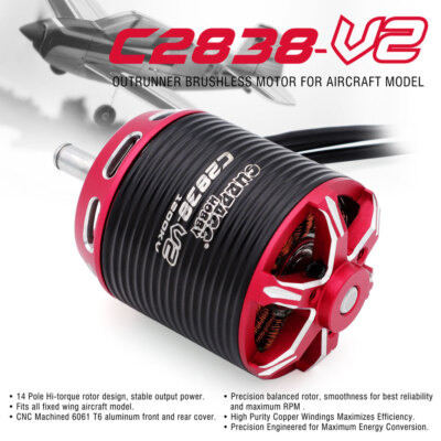 Surpass Hobby C2838 V2 Outrunner Brushless Motor For RC Aircraft RC Fixed-Wing