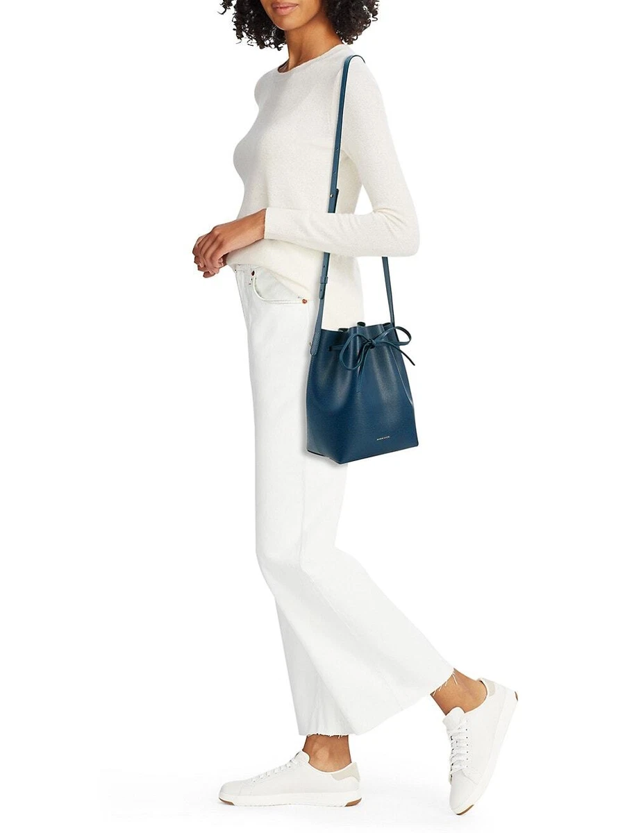 Mansur Gavriel Mini Mini Bucket Bag White Leather Crossbody