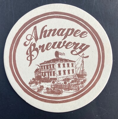 AHNAPEE BREWERY Algoma, WI. 4 INCH ROUND  BEER COASTER