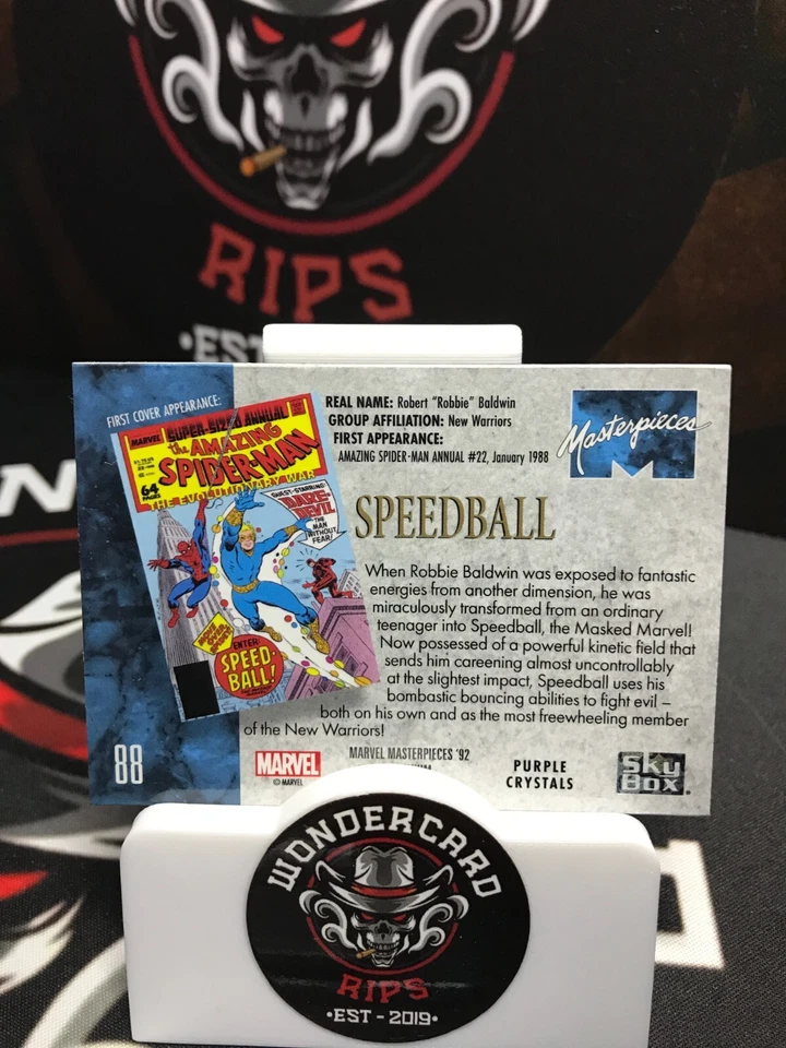 2024 UD SkyBox Marvel Masterpieces 1992 Platinum - Purple Crystals #88 SPEEDBALL - Image 2 of 2