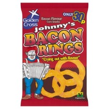 Golden Cross Johnny's Bacon Rings Bacon Flavour Corn Snacks36 x 22g