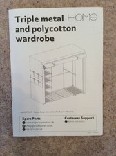 ARGOS; TRIPLE METAL+ POLYCOTTON WARDROBE; HANDBOOK GUIDEBOOK ONLY (BL)