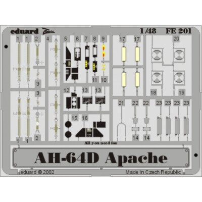 MW22 EDUARD FE201 AH-64D 1/48 ZOOM SET for HASEGAWA