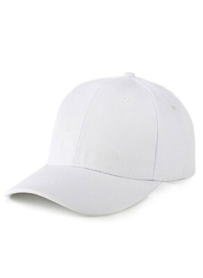 White Top Quality Baseball cap Solid color Hat Brand New USA