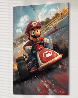 Super Mario Bros. Leinwand Bild Wanddeko Mario Stil Nintendo Mario Kart Deluxe