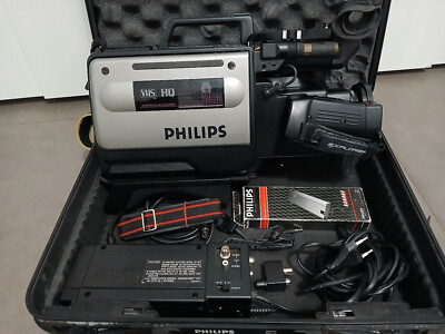 Vintage Philips VKR 6850/01 VHS Camcorder Tasche Ladegerät Case