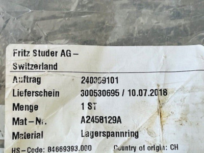 Studer S32 Schleifmaschine Lagerspannring A2458129A