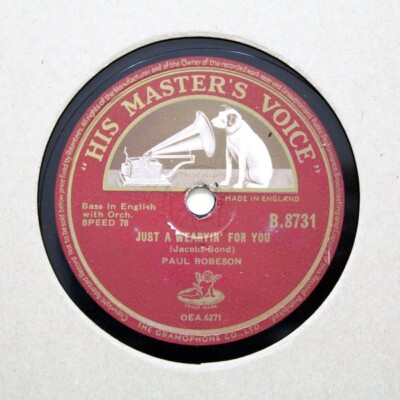 Paul Robeson - Just A Wearyin' For You / At Dawning (Shellac, 10'')