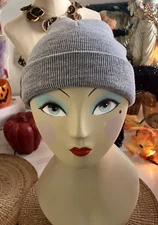 OLD NAVY Sweater-Knit Roll-Cuff Heather Gray Unisex BEANIE Hat, for Men & Women