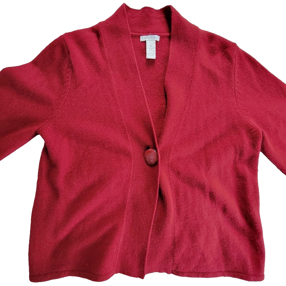 Cárdigan suéter Tweeds para mujer mezcla de lana de angora XL - cierre de un botón ---- 4037 Foto 2 de 4