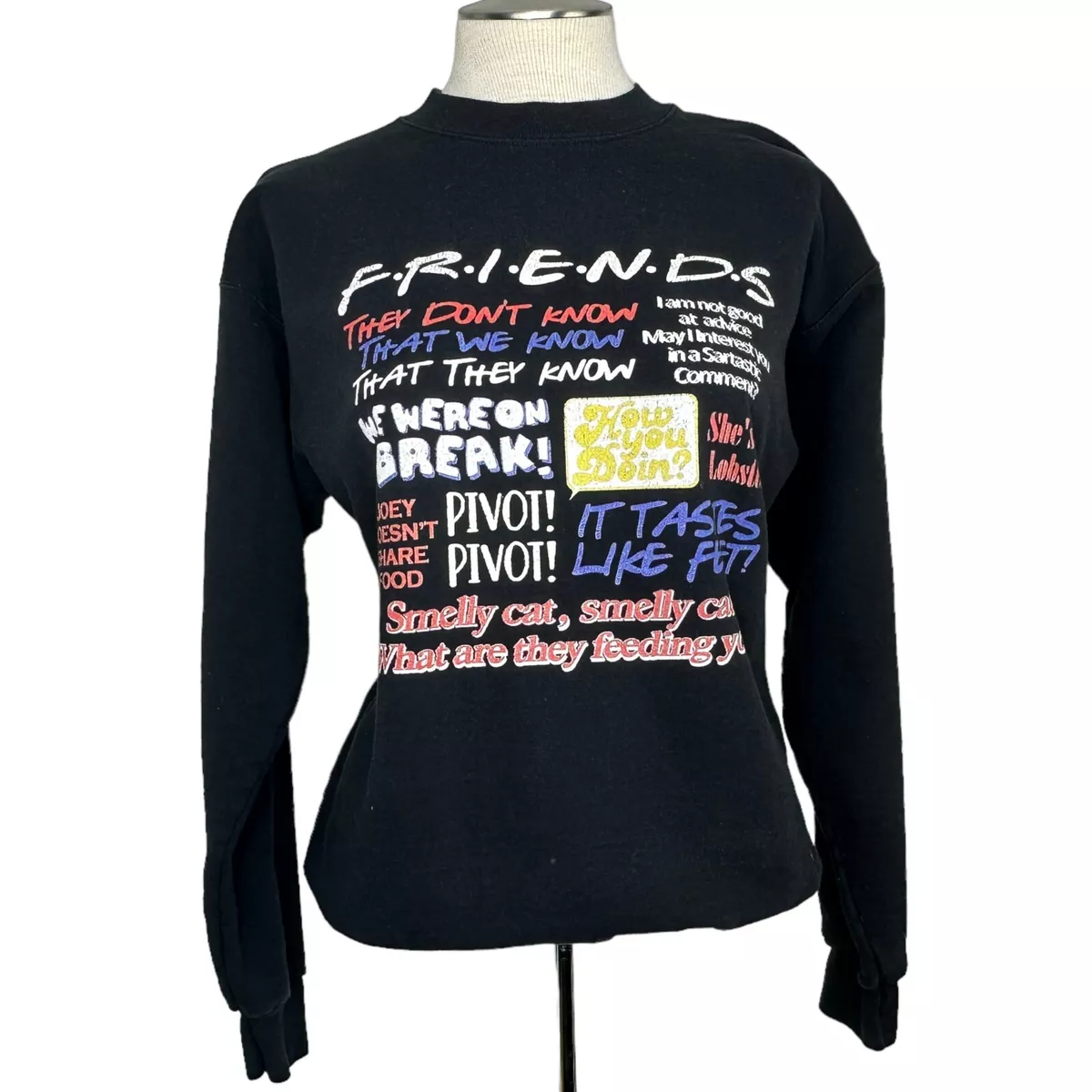 Vintage Friends TV Show Quotes Crewneck Sweatshirt Small How you