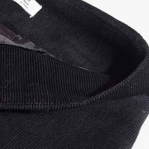 Mini Skirt Medium Black Womens Corduroy Party Slit Zipper High Waisted Lined - Picture 11 of 12