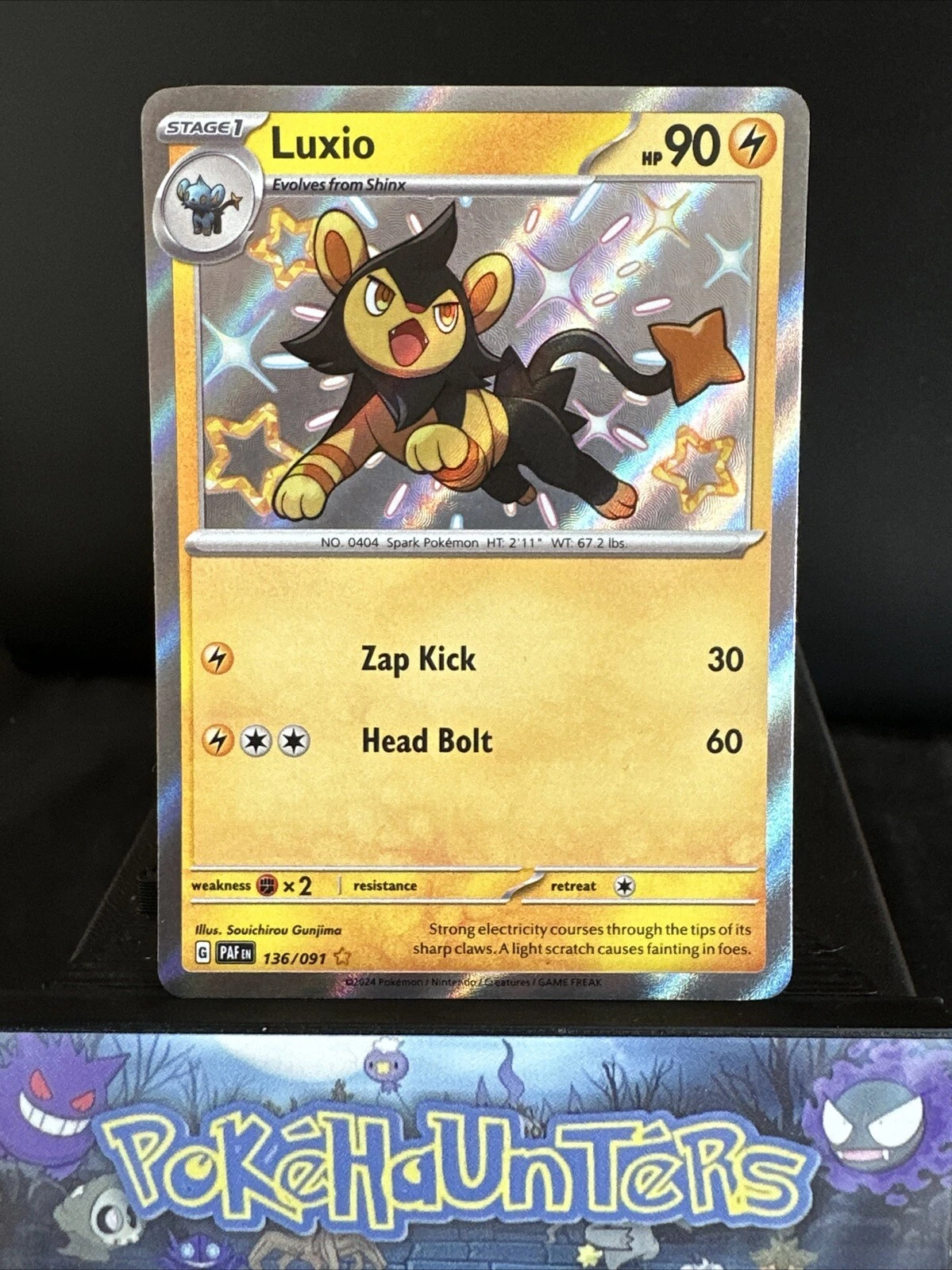 Pokemon Card Luxio 136/091 Paldean Fates Shiny Holo Rare NM