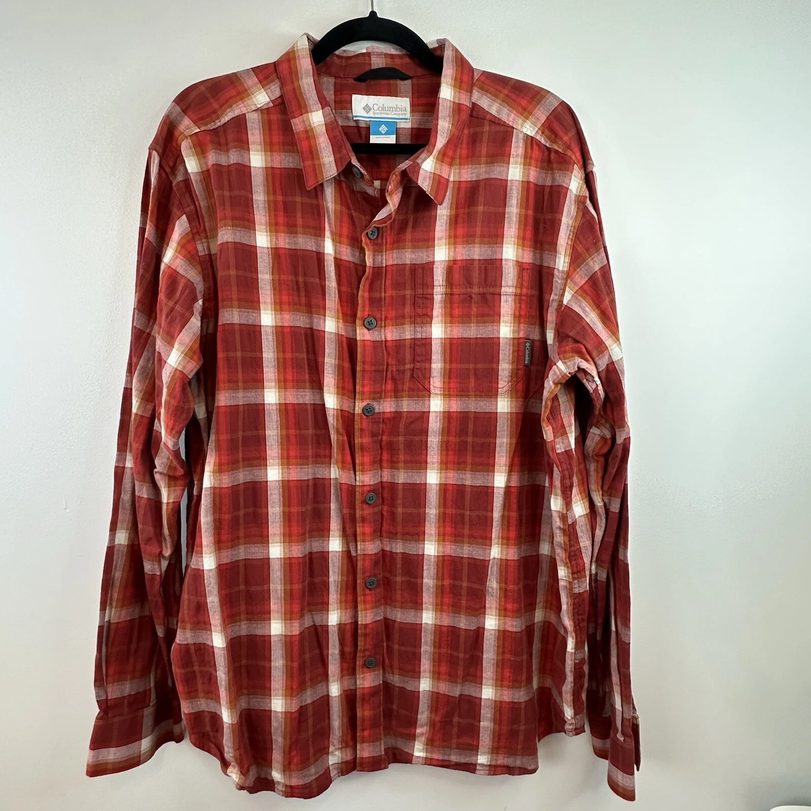 Columbia Flannel Shirt Mens XL Red Rust White Plaid Lumber Jack Outdoor Hiking
Opens in a new window