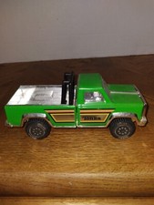 Vintage 1980s Tonka Pressed Steel Green Pickup Truck with Roll Bar - Made in USA