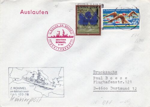 Germany 1978 Posted on Board Zerstorer Rommel D187 Cover VGC - Photo 1 sur 1