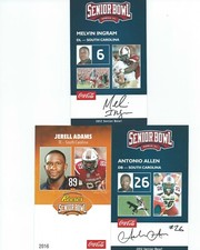 SOUTH CAROLINA GAMECOCKS SENIOR BOWL ROOKIE LOT MELVIN INGRAM ANTONIO ALLEN ADAM