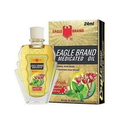 Eagle Brand Medicated Oil 24ml Peppermint Clove Bud Dau Gio Vang (12 Packs)