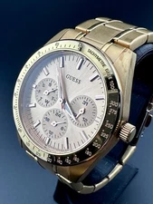 Working GUESS ROSE GOLD DRESS-SPORT Chronograph Ladies WATCH U13623L1 C5