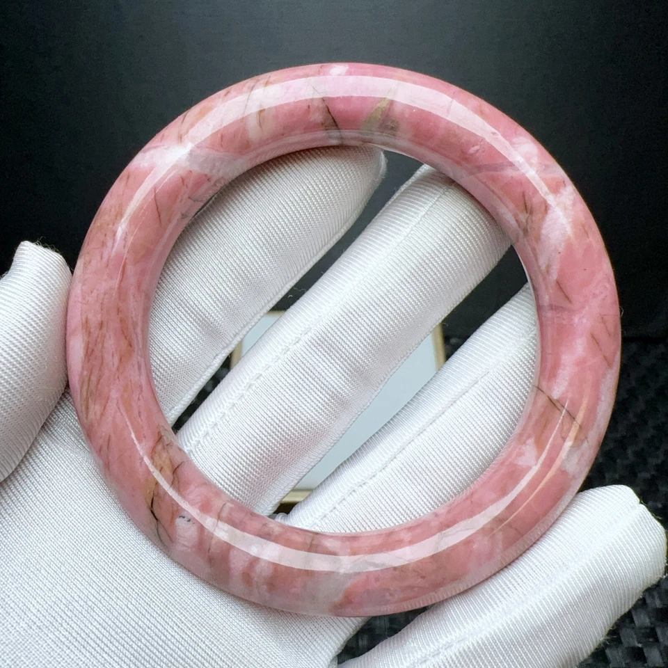 Brazalete Brazalete Cristal Piedras Preciosas Cuarzo Rodonita Natural 58,5 mm Foto 4 de 4