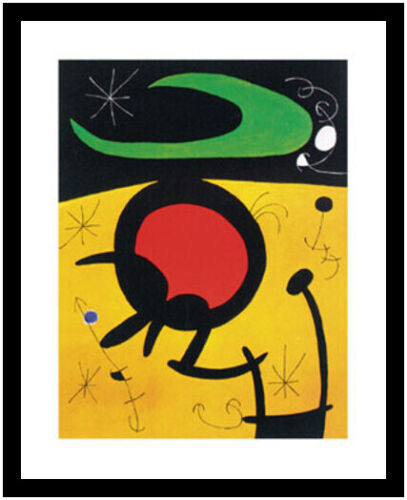 Poster Joan Miro stampa artistica immagine in cornice alluminio Vuelo de pajaros 50x40 cm nuovo - Foto 1 di 1