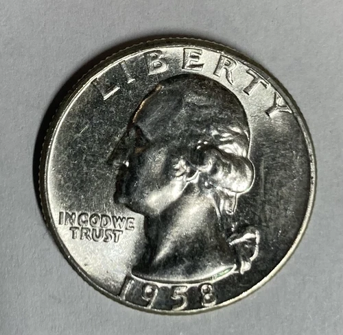 (B1) 1958 BU Washington Silver Quarter