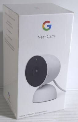NEW Google NEST CAM 2nd Generation Indoor Wired Camera Snow (White) GA01998-US