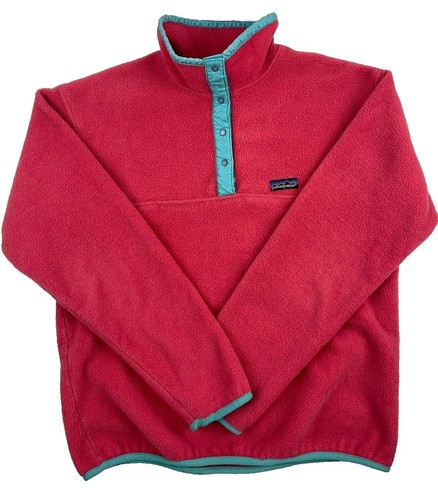 Rare Vintage 90s Patagonia Snap-T Fleece Pullover Kids 12 Neon