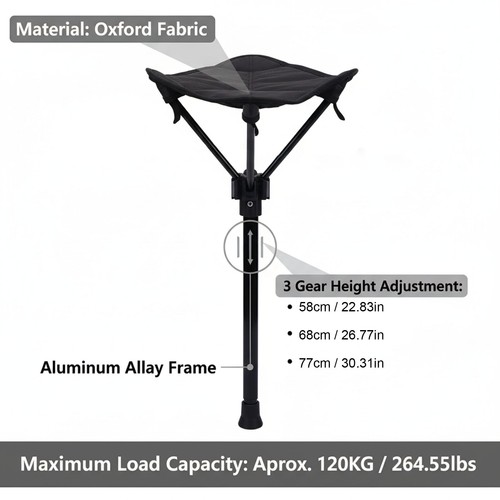 Portable Folding Stool Retractable Hiking Chair One Leg Stool For Camping O MKYV - Picture 11 of 24