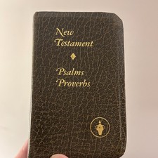 Vintage New Testament Psalms Proverbs GIDEON BIBLE Pocket Mini MADE IN USA