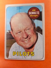 1969 Topps #254 Joe Schultz Seattle Pilots MGR VG/EXC Actual card is scanned