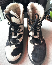 Bogner echte Fell Boots 37 / Boots, Stiefeletten  echtes Leder Lammfell Ammann 