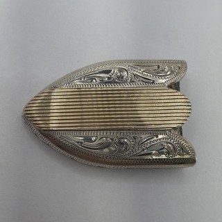 1” Sterling Silver 14k Gold Western Ranger Belt Buckle Set Tip Only 15.8g