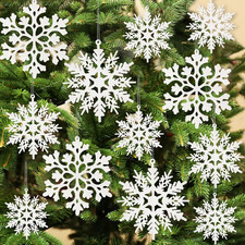 36pcs Snowflakes-Christmas Tree Decorations, Snowflake Ornaments for Tree, Plast
