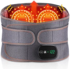 Lumbar Massager Belt Red Light Heating Therapy Vibration for Back Pain Relief